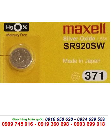 Maxell SR920SW-Pin 371, Pin Maxell SR920SW-371 silver oxide 1.55v (Xuất xứ Nhật)